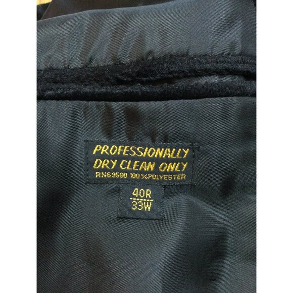 Vintage J Vital Black Velour Mens Long Overcoat 40R 33W Velvet Look Fully Lined - Picture 5 of 9